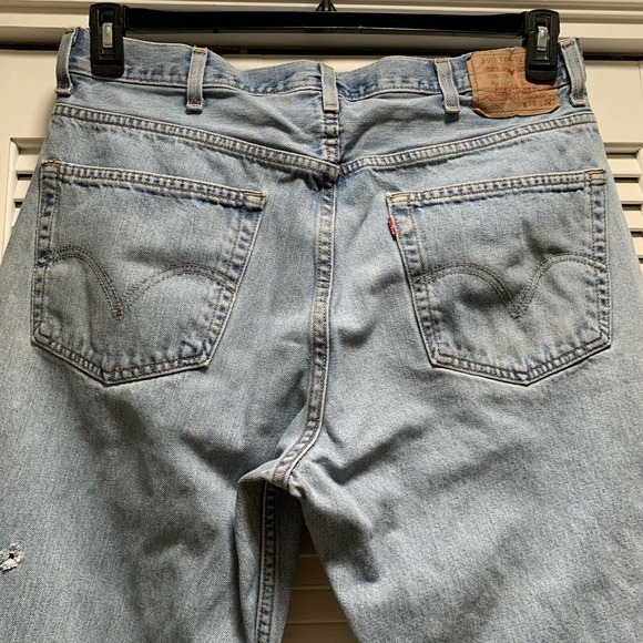 Levi's 550 Jean Y2K Distressed Vintage 100% Cotton Relaxed Fit Straight W38 L32 - Picture 5 of 12